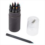 SH462 12-Piece Colored Pencils Tube With Sharpener And Custom Imprint
